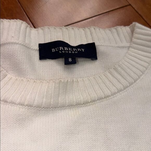Burberry Vintage Y2K crewneck sweater with the Equestrian Knight strips Size 8 - Picture 3 of 11
